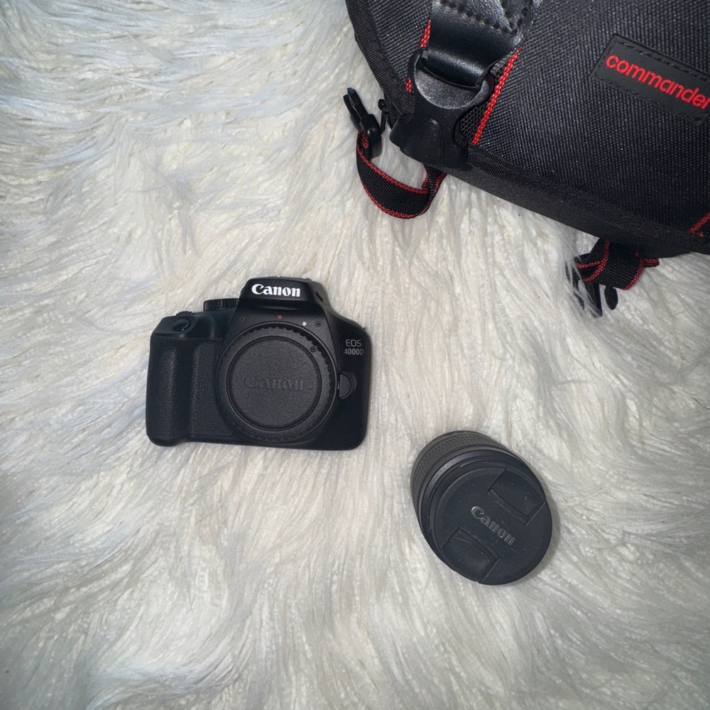 Canon EOS 200D Black Camera with Lens Cap